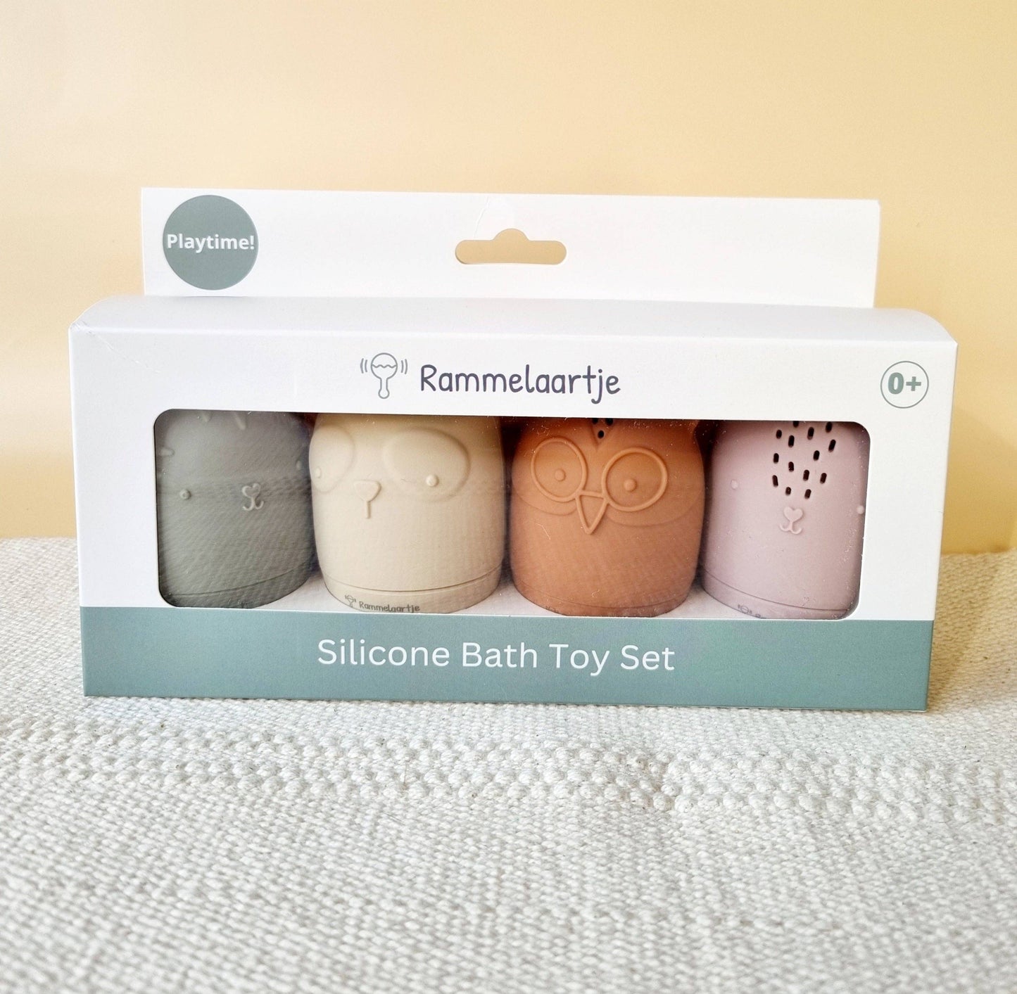Rammelaartje - Ensemble de 4 jouets de bain en silicone Earth tones