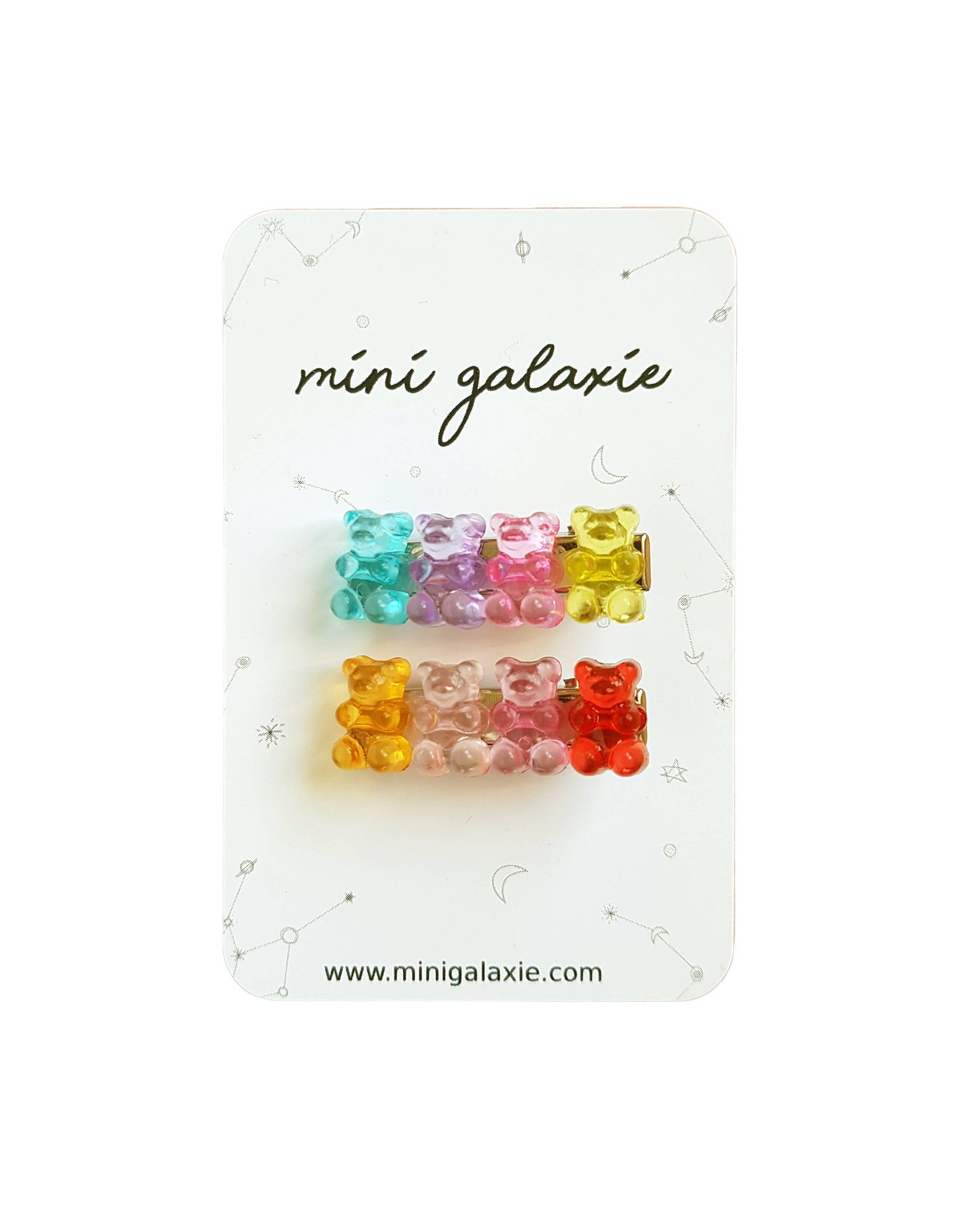 Lot de deux barrettes oursons bonbon guimauve multicolore 🌈