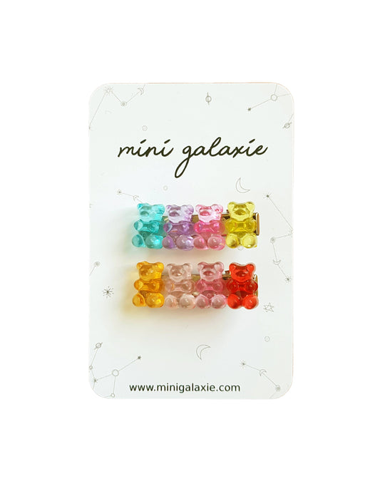 Lot de deux barrettes oursons bonbon guimauve multicolore 🌈