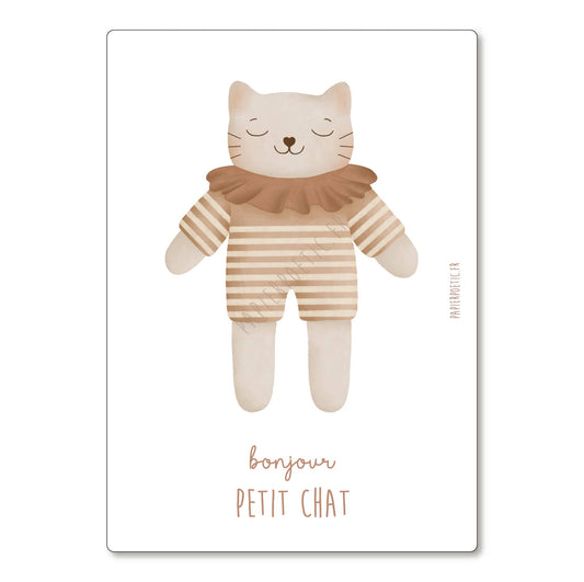 Papier Poetic - Carte Postale / Card “Doudou Chat blanc"