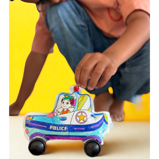 ARA-CREATIVE - 2 coloriages gonflables lumineux – Pompier & Police 