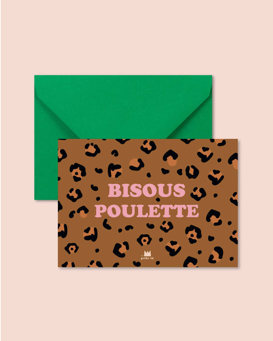 Ma Petite Vie - Carte postale - Bisous poulette - léopard