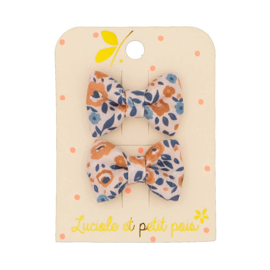 Luciole et Petit Pois - Barrettes mini papillon - Liberty Victoria Fjord