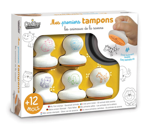 Créa Lign' - Mes premiers tampons "Animaux de la savane"
