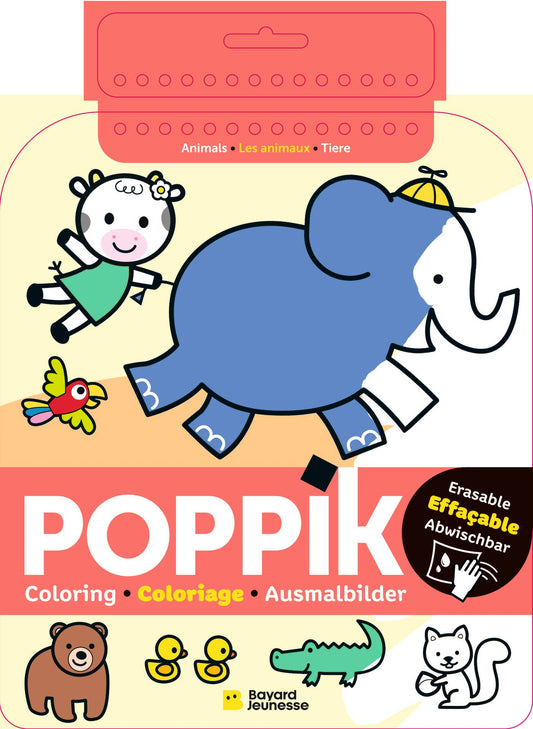 POPPIK - LIVRE DE COLORIAGE EFFACBLE LES ANIMAUX