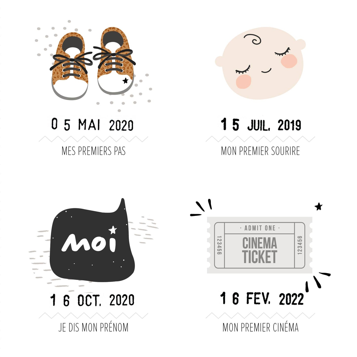 Affiche "Mes Premières Fois" - Peau Claire: Version maman / papa