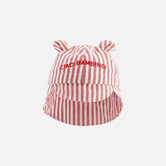 Chapeau bébé Ciao Bambino rayé Rouge | Enfant