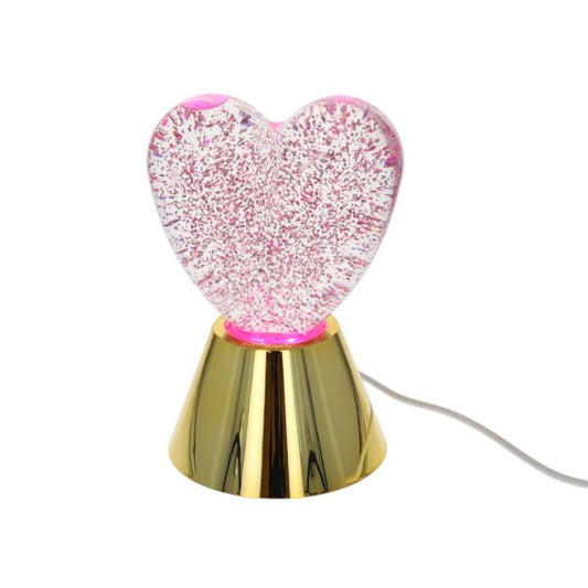 Lampe cœur rose à paillettes Atelier jasmin