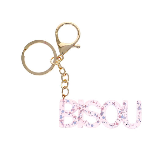 Porte-clés bisou rose pailleté Roodoudou