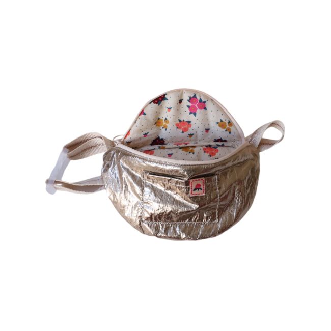 Sac banane enfant métallisé doré - La vie en rose Roodoudou