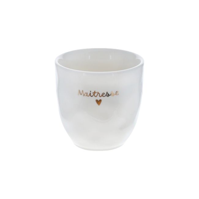 Tasse à café "Maîtresse" cœur doré Atelier jasmin