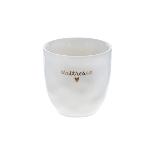 Tasse à café "Maîtresse" cœur doré Atelier jasmin