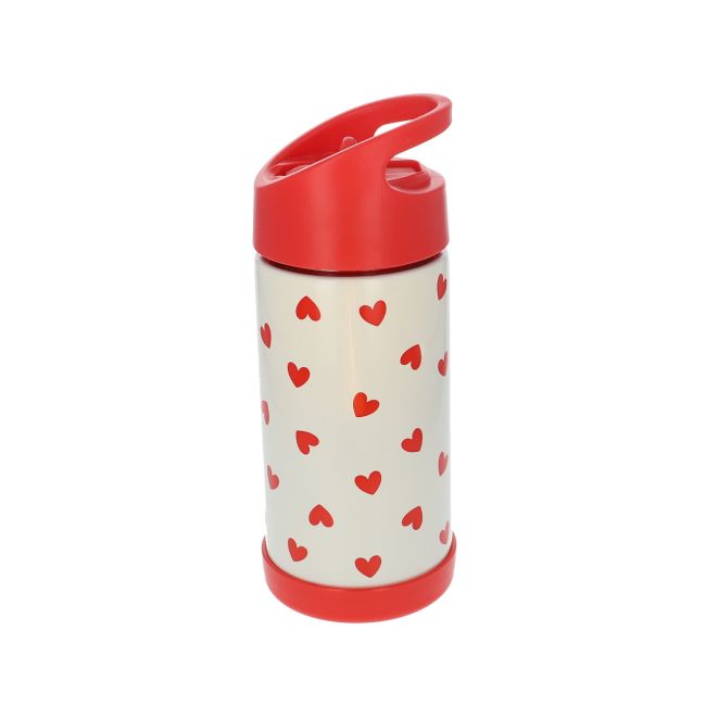 Gourde isotherme cœurs rouges - 300 ml Pause goûter