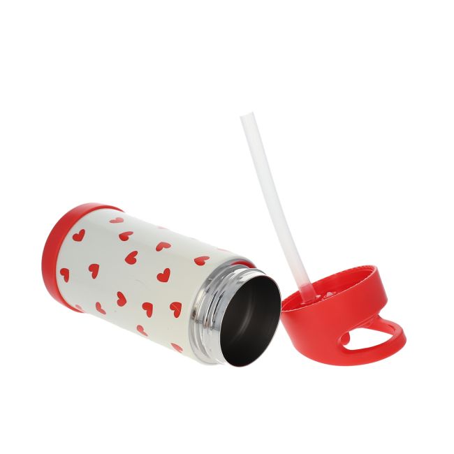 Gourde isotherme cœurs rouges - 300 ml Pause goûter