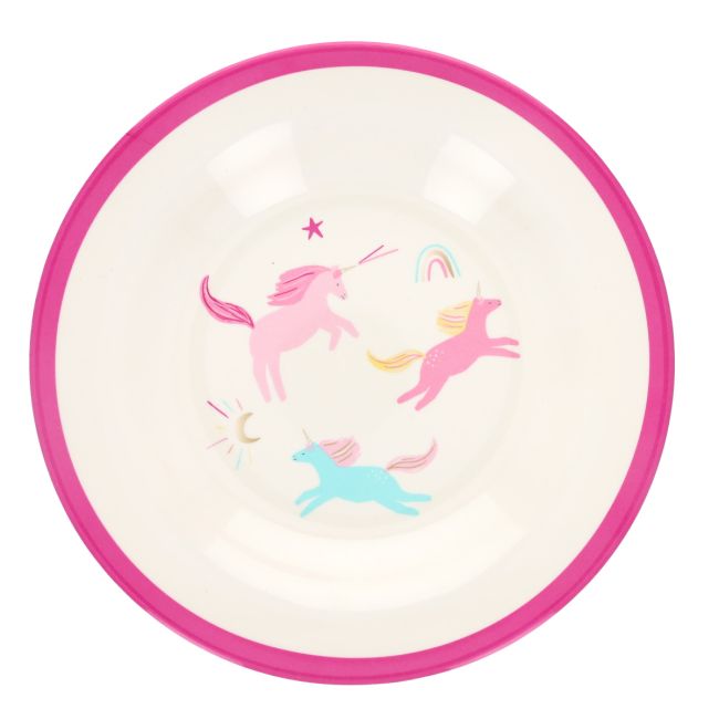 Assiette creuse motifs licornes Pause goûter