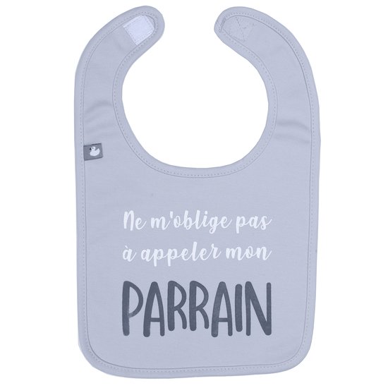 Bavoir "Ne m'oblige pas à appeler mon parrain" Gris Clair 0-18 mois