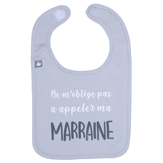 Bavoir "Ne m'oblige pas à appeler ma marraine" Gris Clair 0-18 mois