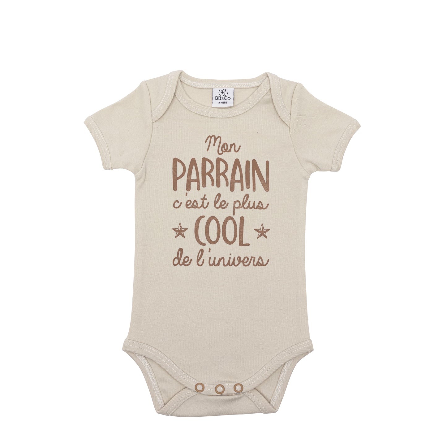 Body manches courtes “Mon parrain c’est le plus cool” sable