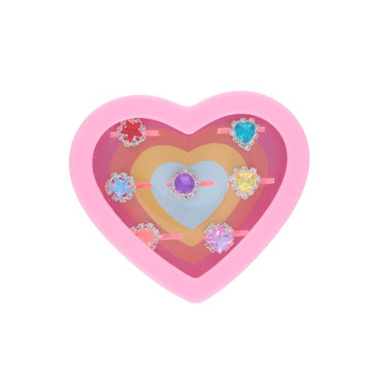 Boîte coeur 7 bagues princesse Roodoudou