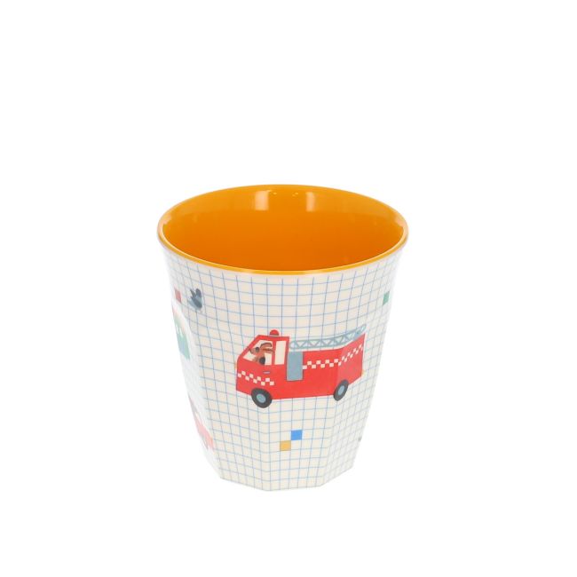 Petit verre en mélamine véhicules et chiens - Croquette Pause goûter