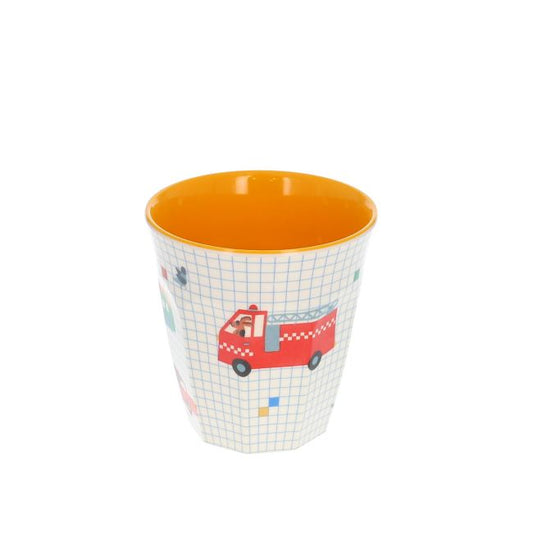 Petit verre en mélamine véhicules et chiens - Croquette Pause goûter