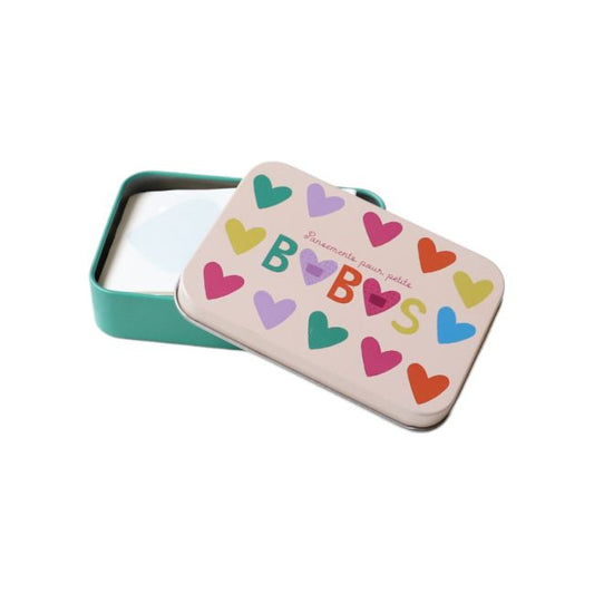 Boîte de 24 pansements cœurs multicolores Roodoudou