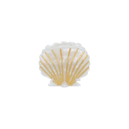 Pince à cheveux crabe coquillage nacré blanc Roodoudou