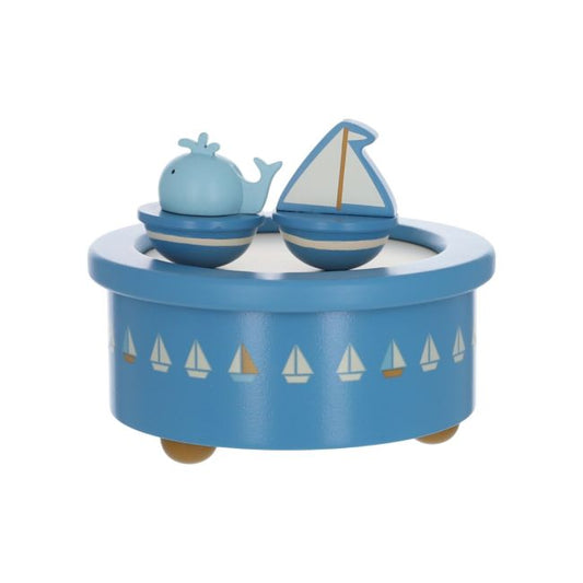 Boîte à musique bateau et baleine Amande