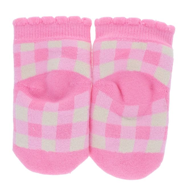 Chaussettes bébé vichy rose 0-6 mois - Chichi pompon Roodoudou