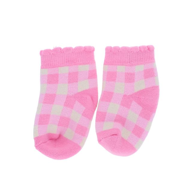 Chaussettes bébé vichy rose 0-6 mois - Chichi pompon Roodoudou