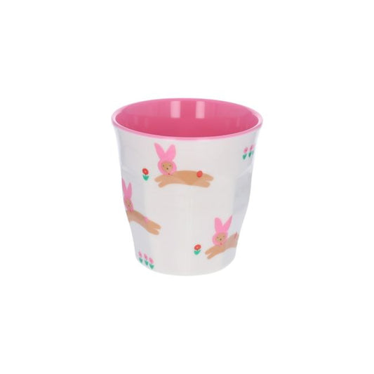 Petit verre en mélamine lapin rose - Chichi pompon Pause goûter
