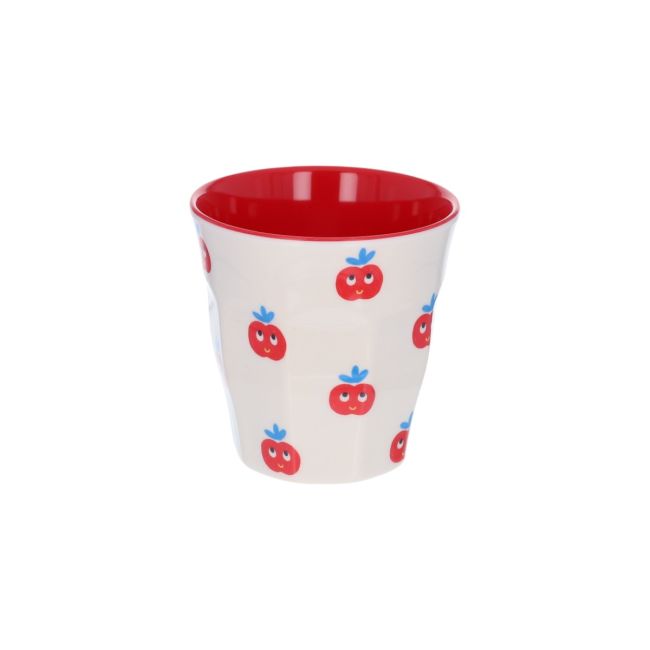 Petit verre en mélamine pomme rouge - Vichy chéri Pause goûter