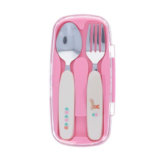 Set de couverts lapin rose - Chichi pompon Pause goûter