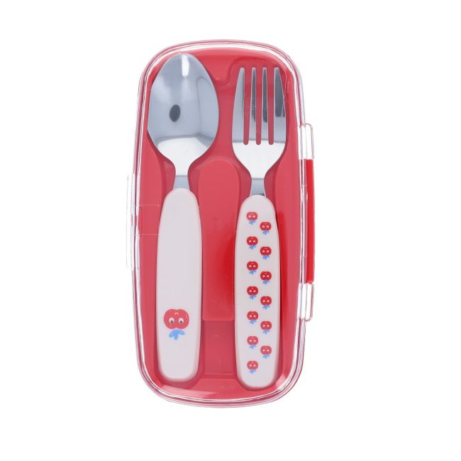 Set de couverts pomme rouge - Vichy chéri Pause goûter