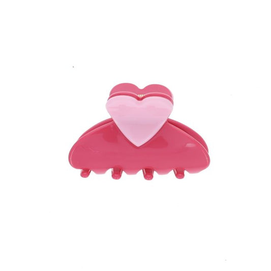 Pince à cheveux crabe cœur rose clair Roodoudou