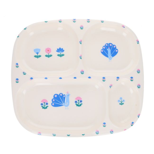 Assiette à compartiments fleurie - Joli Paon Pause goûter