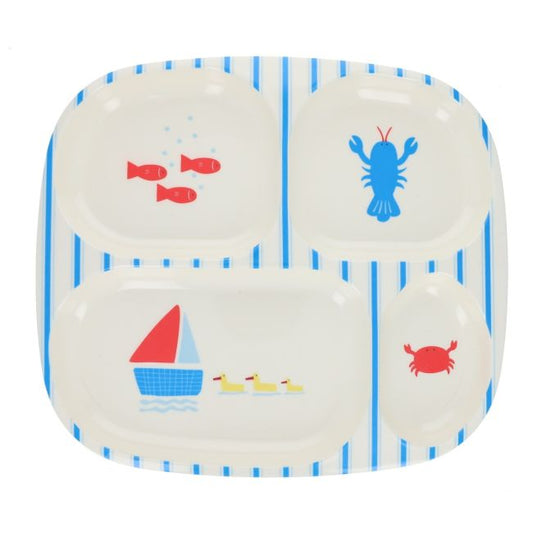Assiette à compartiments bateaux - Petit Matelot Pause goûter