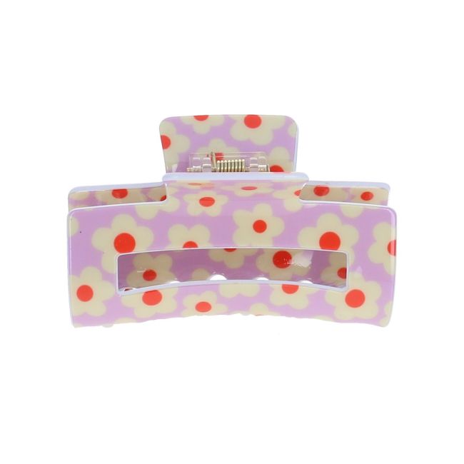 Pince à cheveux crabe fleurs lilas Roodoudou