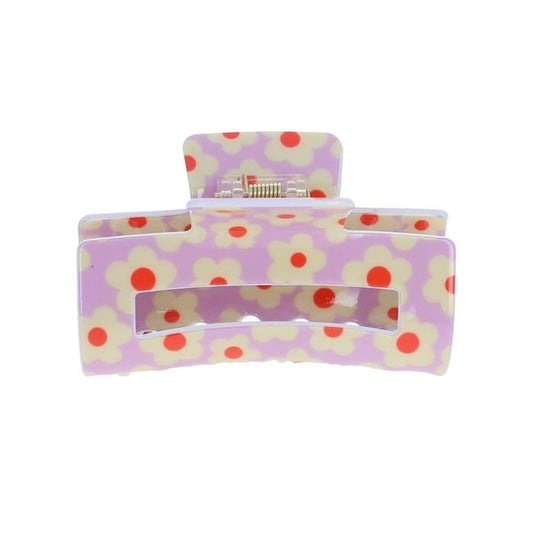 Pince à cheveux crabe fleurs lilas Roodoudou