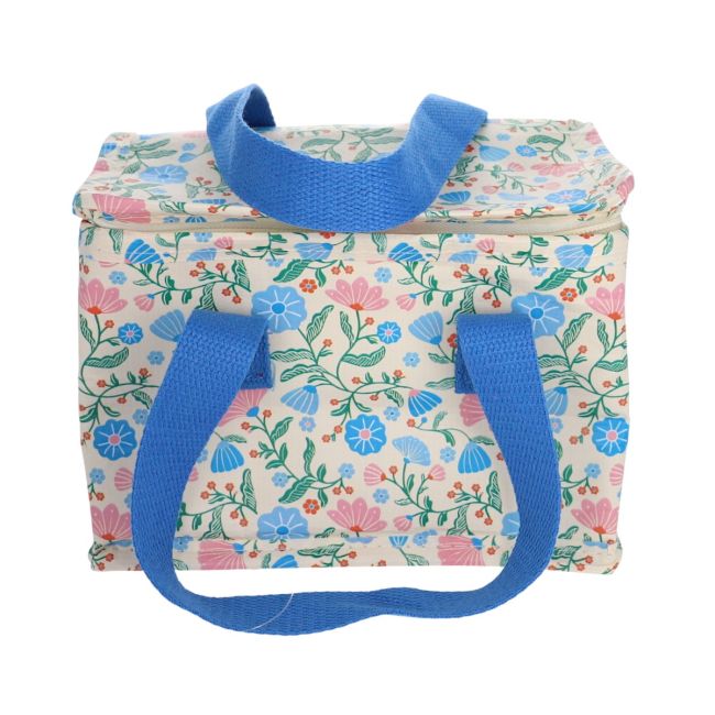 Lunch bag fleurs bleues - Joli paon Pause goûter