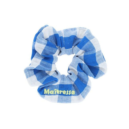 Chouchou à carreaux bleus "Maîtresse" Roodoudou