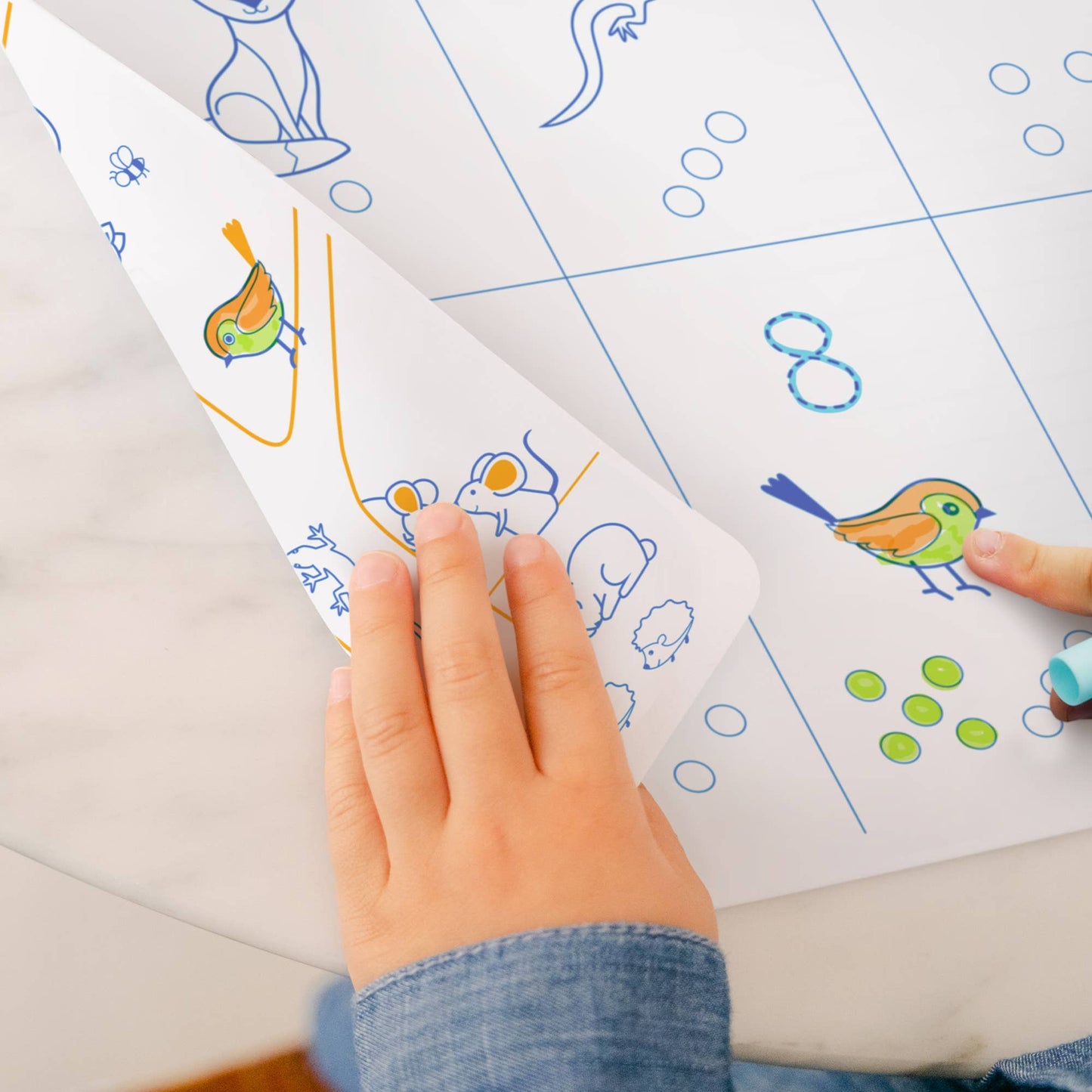 SuperPetit - Set en silicone pédagogique LES CHIFFRES 3 feutres inclus