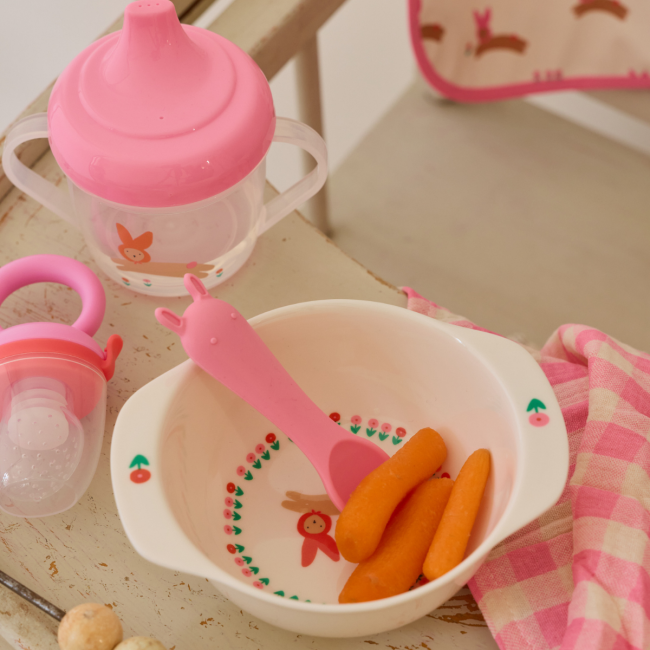 Gobelet à deux anses lapin rose - Chichi pompon Pause goûter