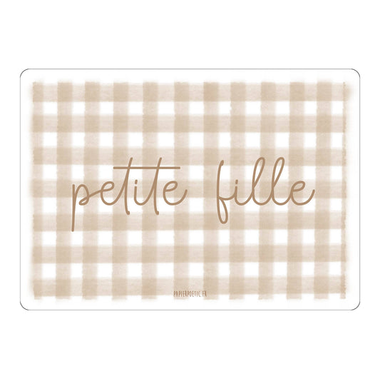 Papier Poetic - Carte Postale / Card "Petite fille" vichy