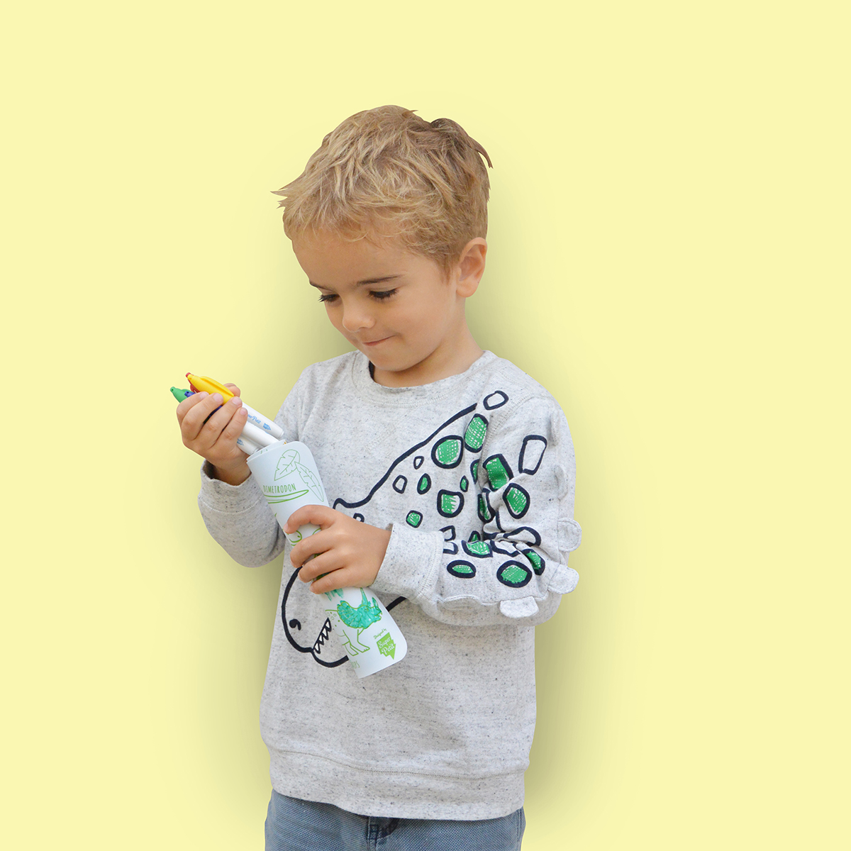 SuperPetit - Coloriage nomade : Mini Playmat DINO - 4 feutres inclus