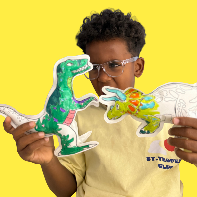 ARA-CREATIVE - 2 coloriages gonflables -  Dinos