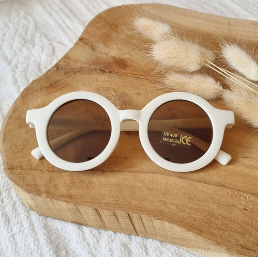 Rammelaartje - Lunettes de soleil rondes UV400 pour enfants - Beige