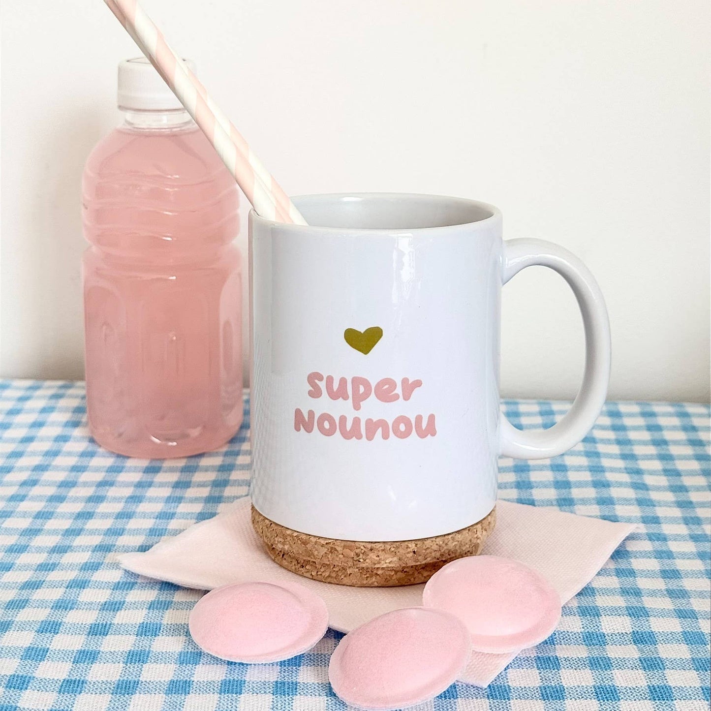 Marcel & Lily - Mug Pop "Nounou" avec son couvercle en liège