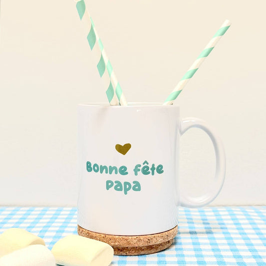 Marcel & Lily - Mug Pop "Bonne fête Papa" avec son couvercle en liège