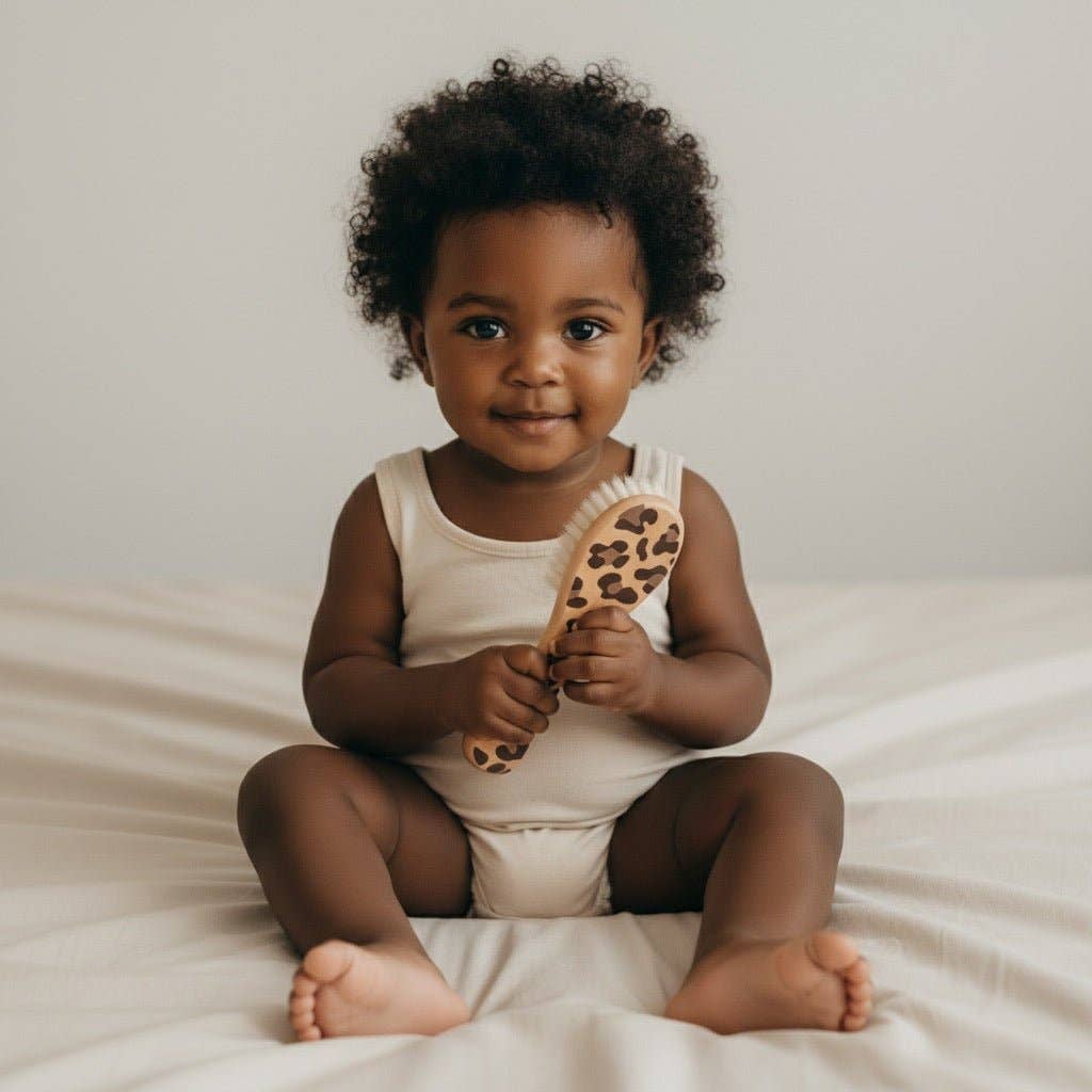 Élhée - Brosse bébé en bois naturel Graouu